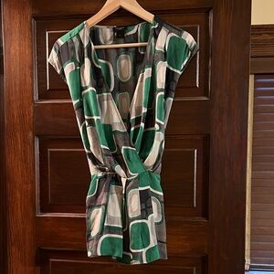 Stylish Geometric Wrap Blouse